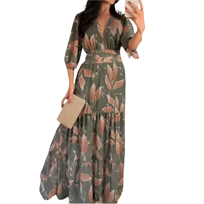Women's Boho Dinner Dress - minbolu -