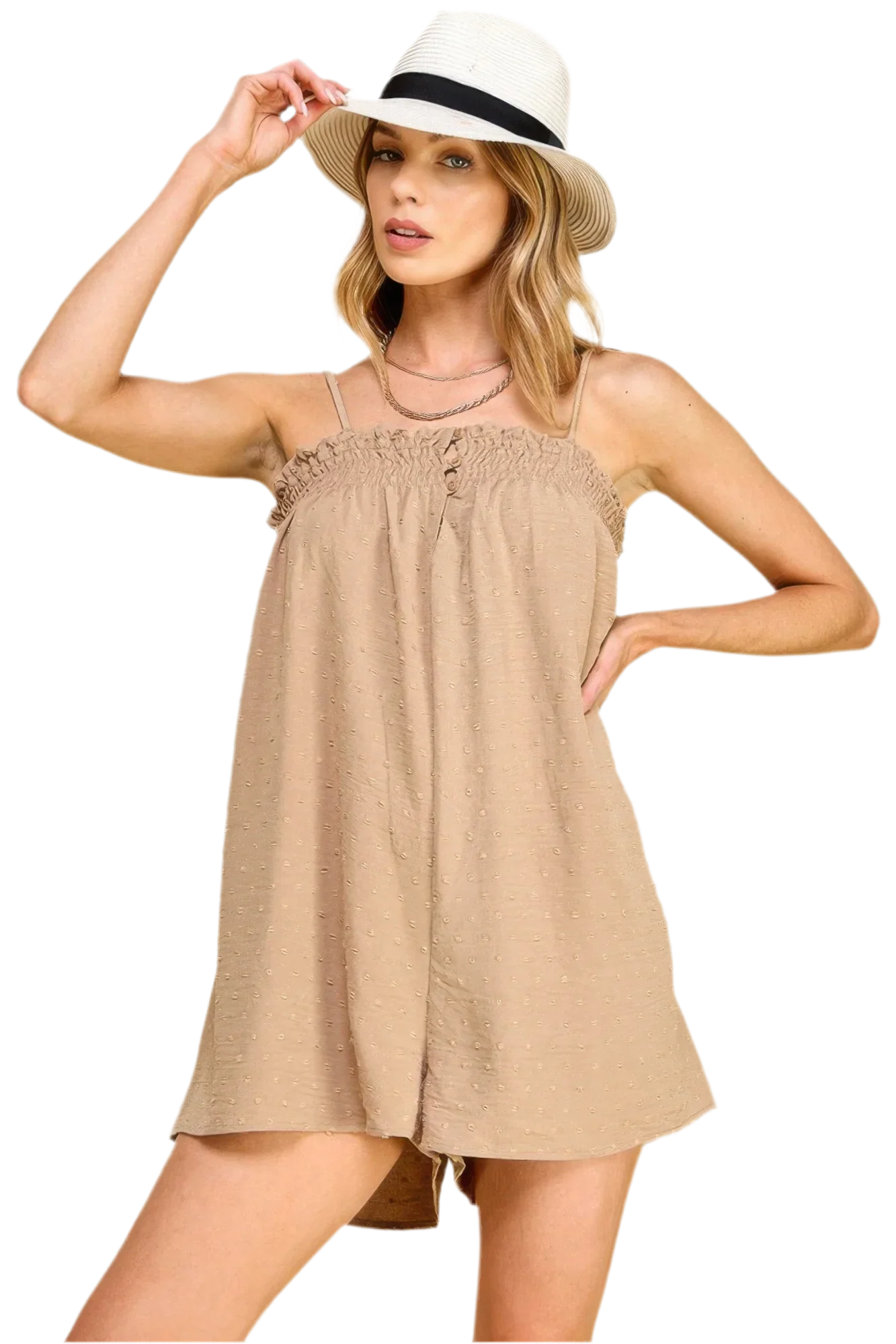Swiss Dot Woven Romper - Lightweight & Stylish - minbolu -