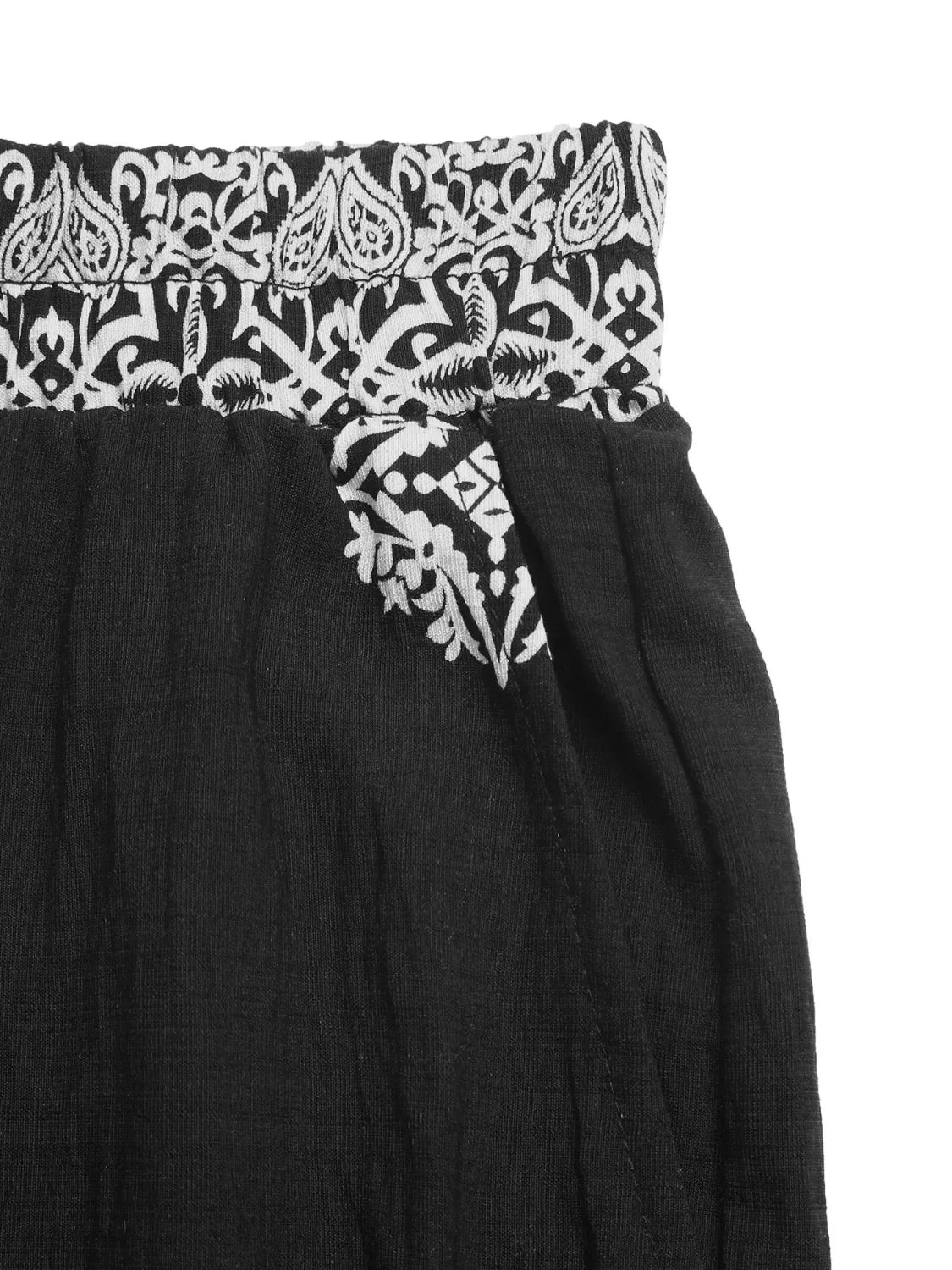 Boho Print Wide Leg Pants - minbolu -