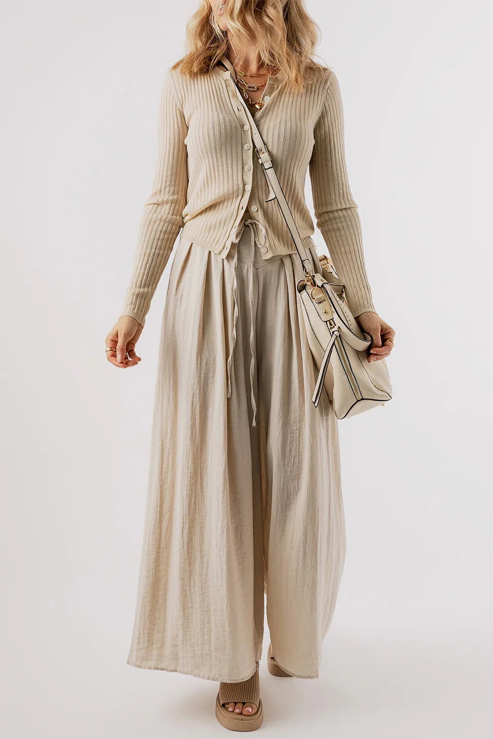 Tied Wide Leg Pants - Stylish & Comfortable - minbolu -