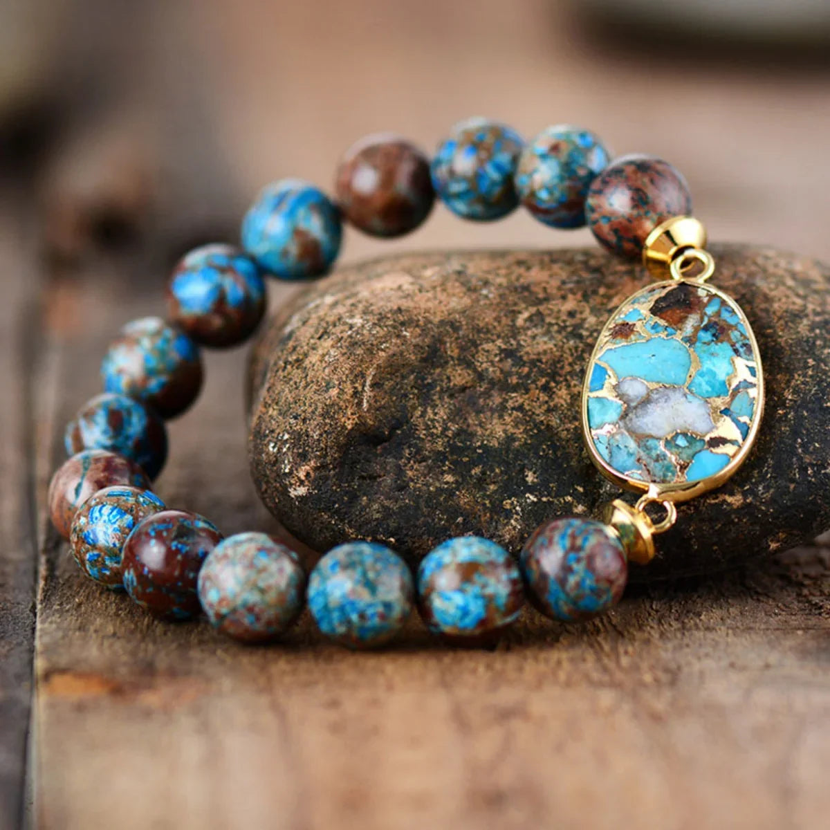Unique Natural Stone Beaded Bracelet - minbolu -