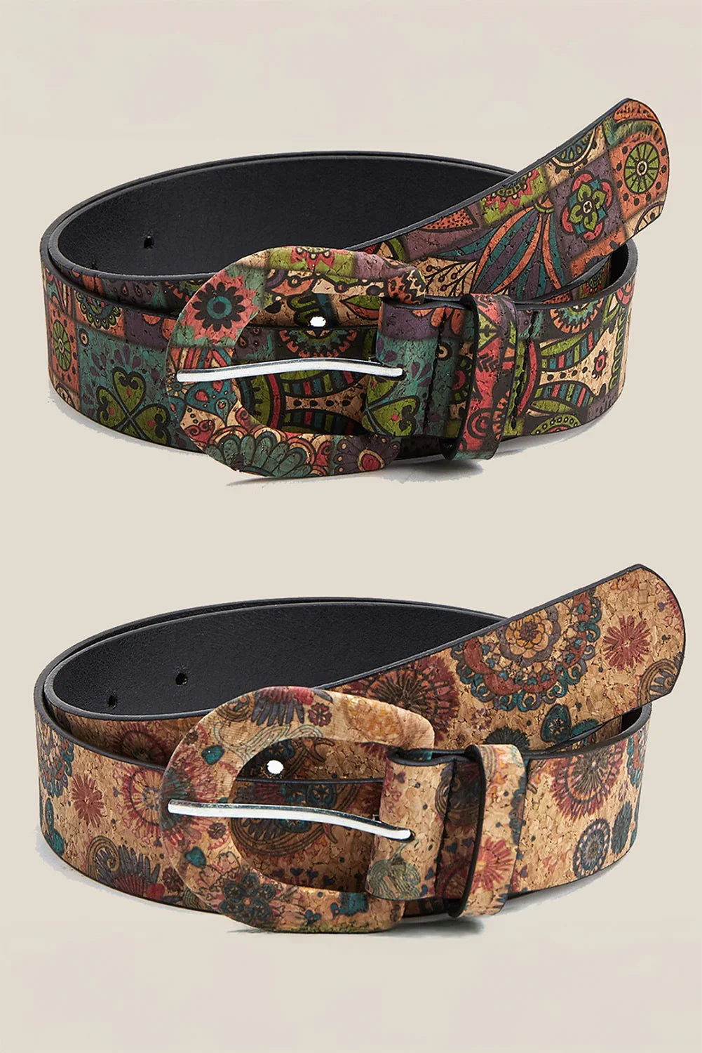 Cinnamon Vintage Floral Buckle Waist Belt - Adjustable PU Leather Fashion Accessory - minbolu -