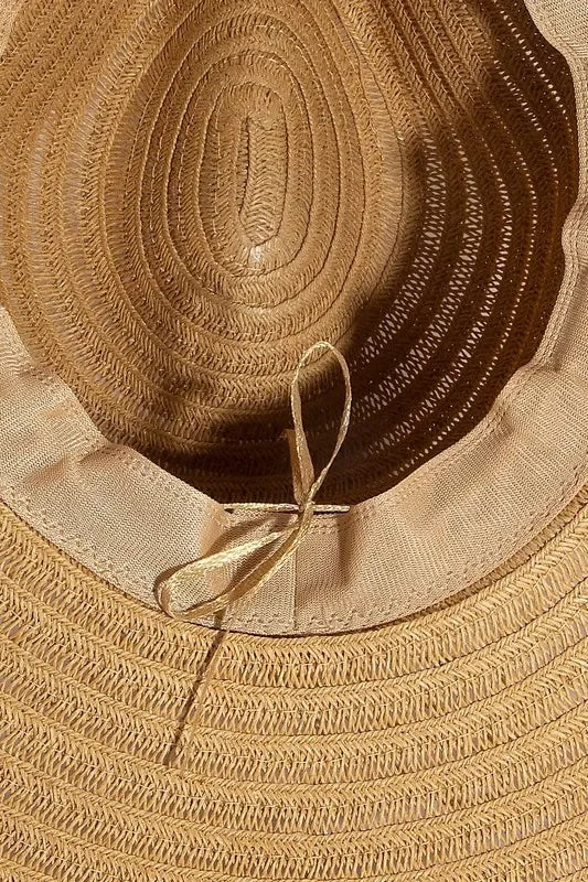Fame Shell Beaded Wide Brim Straw Hat - minbolu -