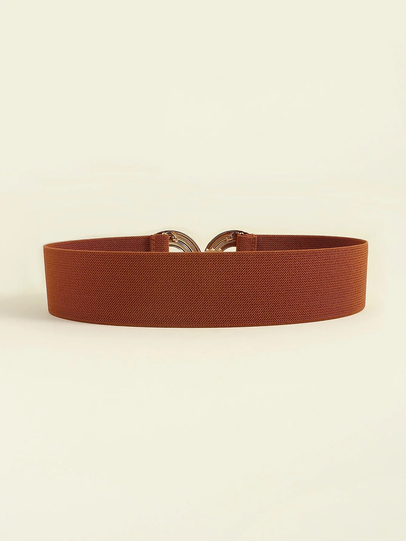 Geometric Buckle Wide Belt - Trendy Elastic Accessory - minbolu -