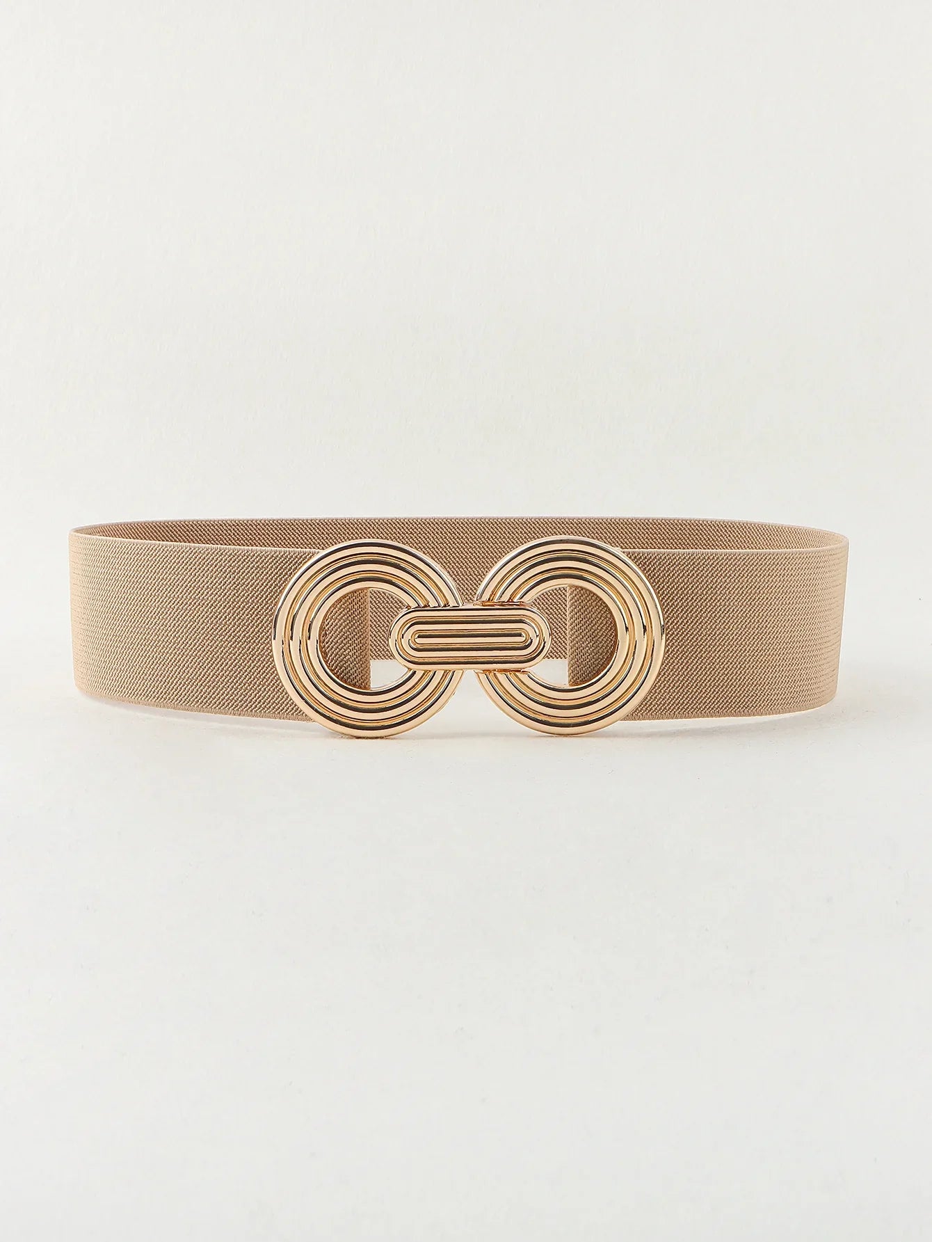 Geometric Buckle Wide Belt - Trendy Elastic Accessory - minbolu -