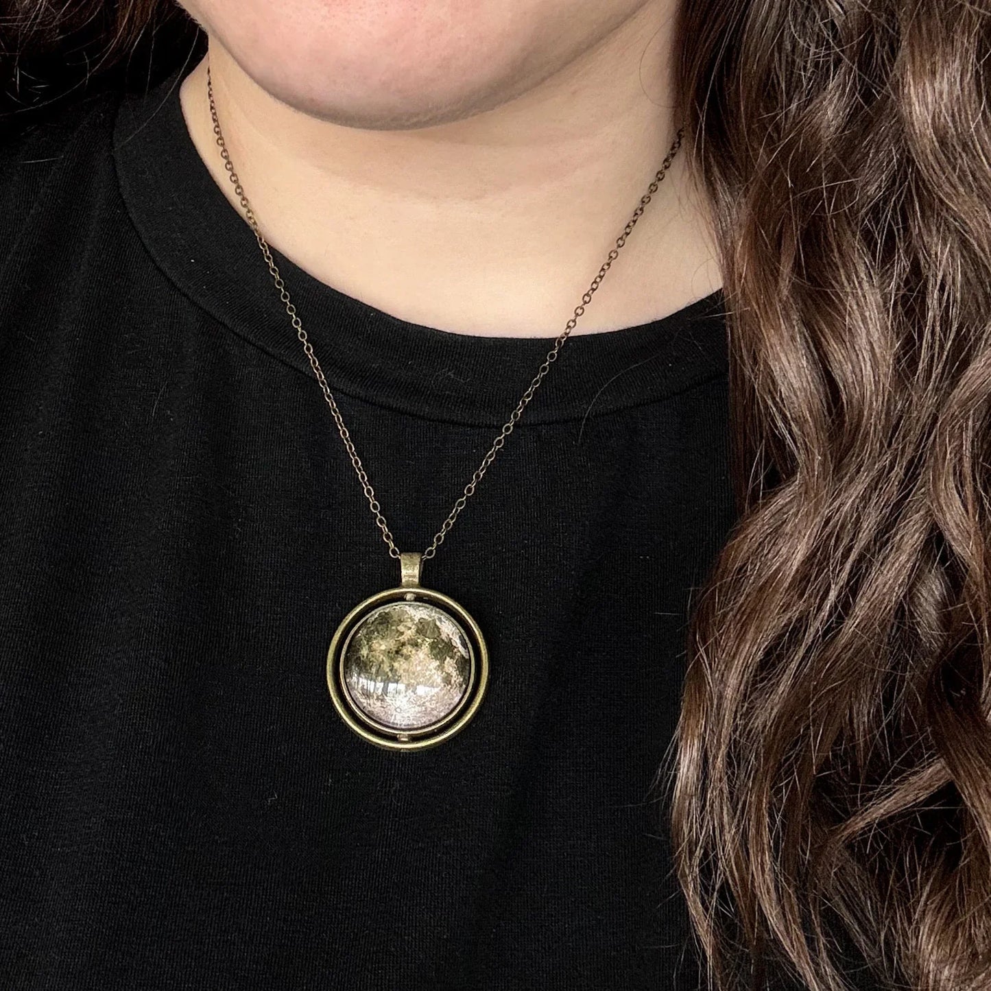 New Moon Double Sided Fidget Pendant Necklace - minbolu -