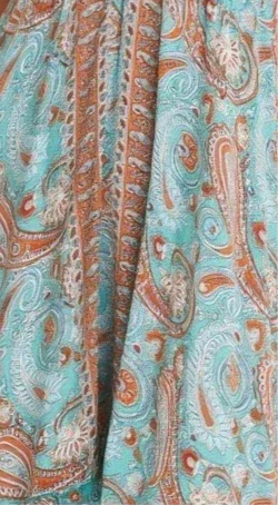 Halter Paisley Border Dress in Aqua | Relaxed Fit Summer Dress - minbolu -