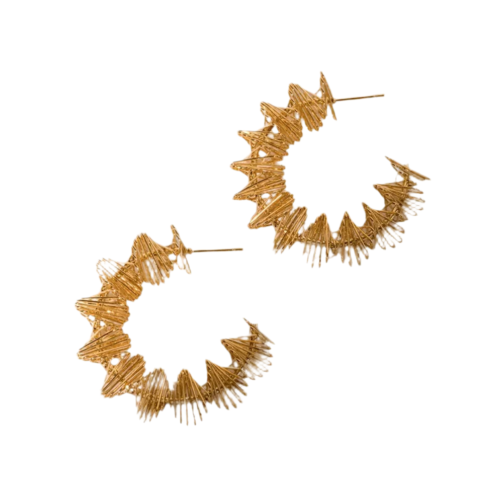 18K Gold-Plated C-Hoop Earrings - minbolu -