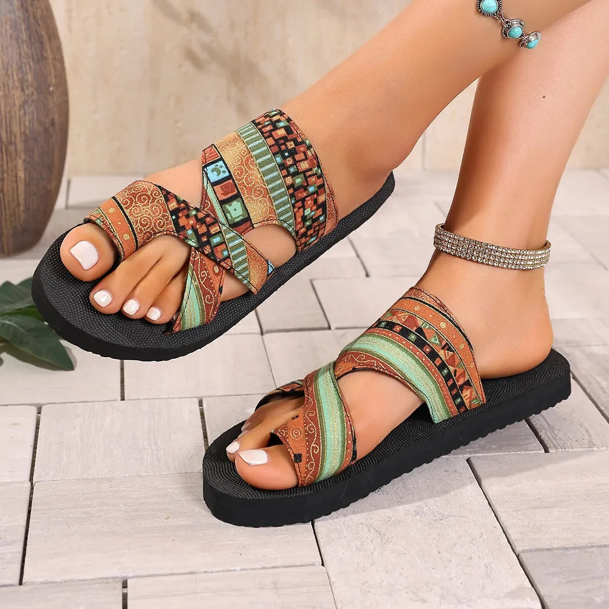 Toe Loop Platform Sandals - minbolu -