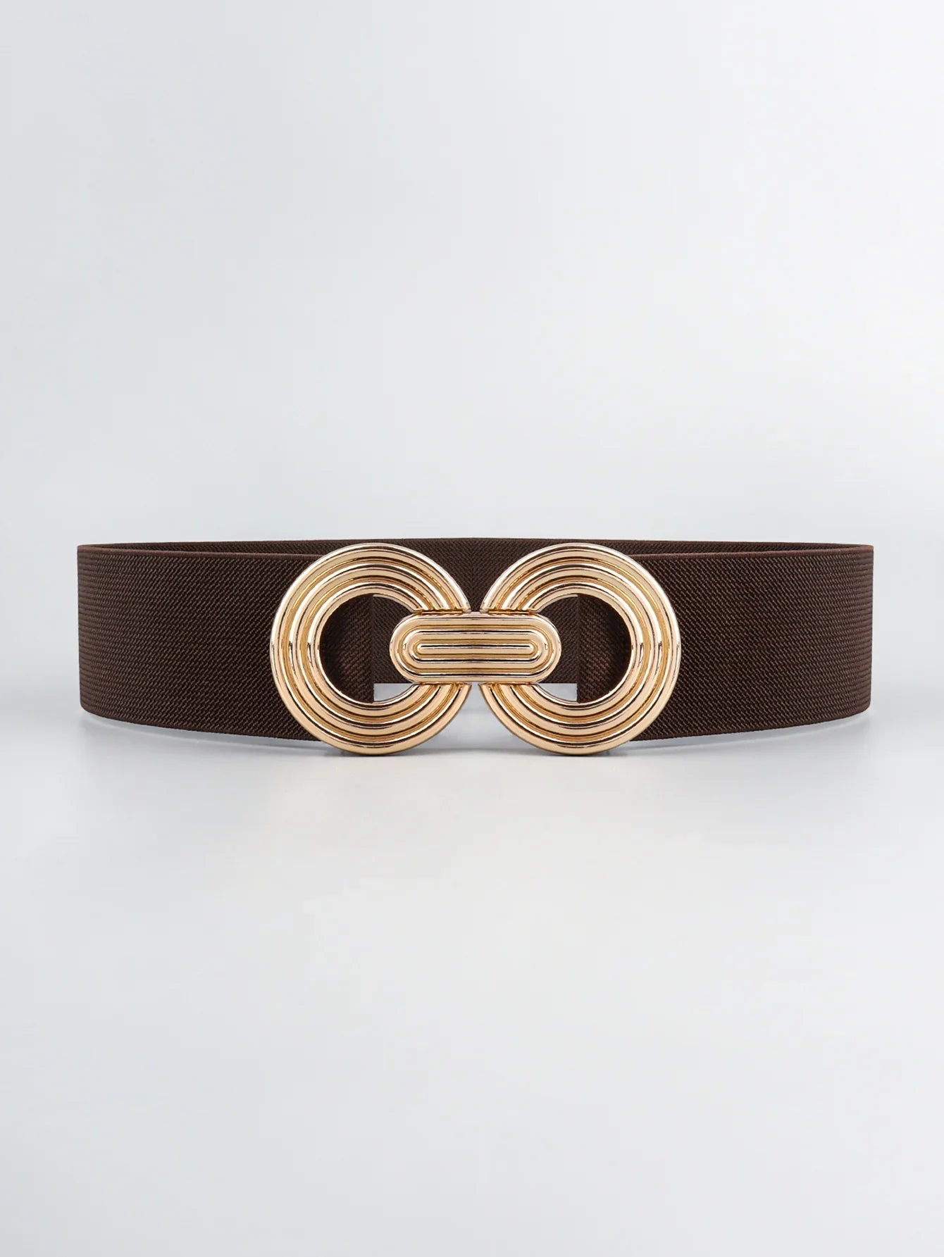 Geometric Buckle Wide Belt - Trendy Elastic Accessory - minbolu -