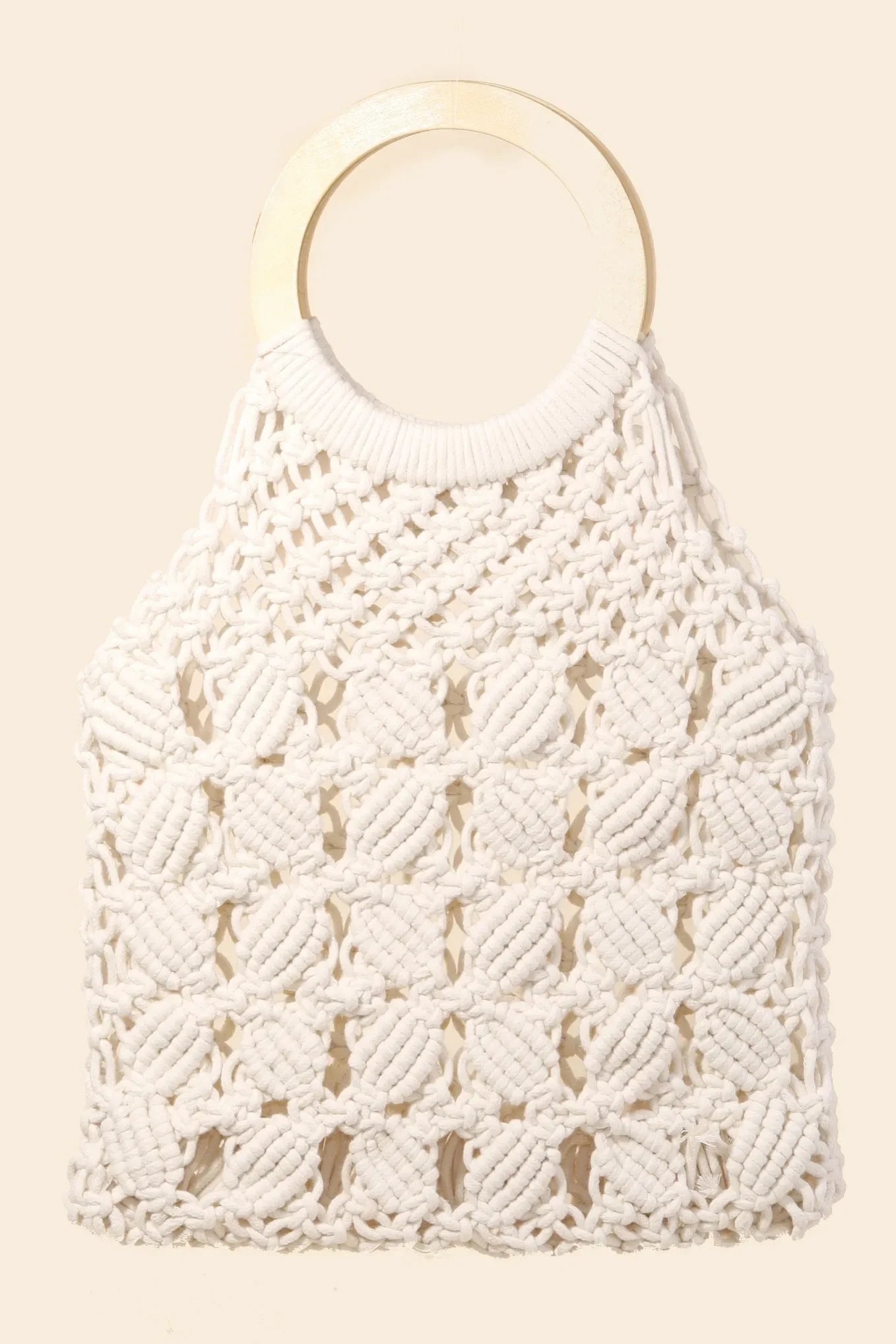 Fame Boho Braided Wooden Top Handle Bag - minbolu -