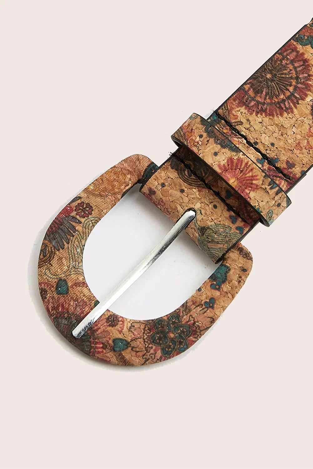 Cinnamon Vintage Floral Buckle Waist Belt - Adjustable PU Leather Fashion Accessory - minbolu -