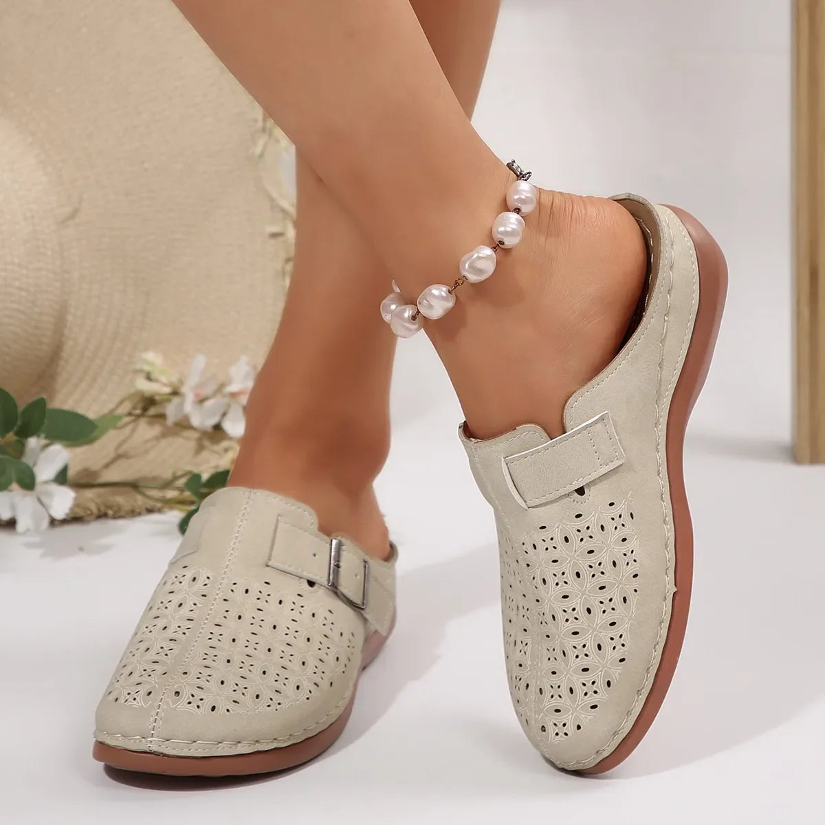 Boho Platform Loafers - Women's Round Toe Comfort Shoes - minbolu -