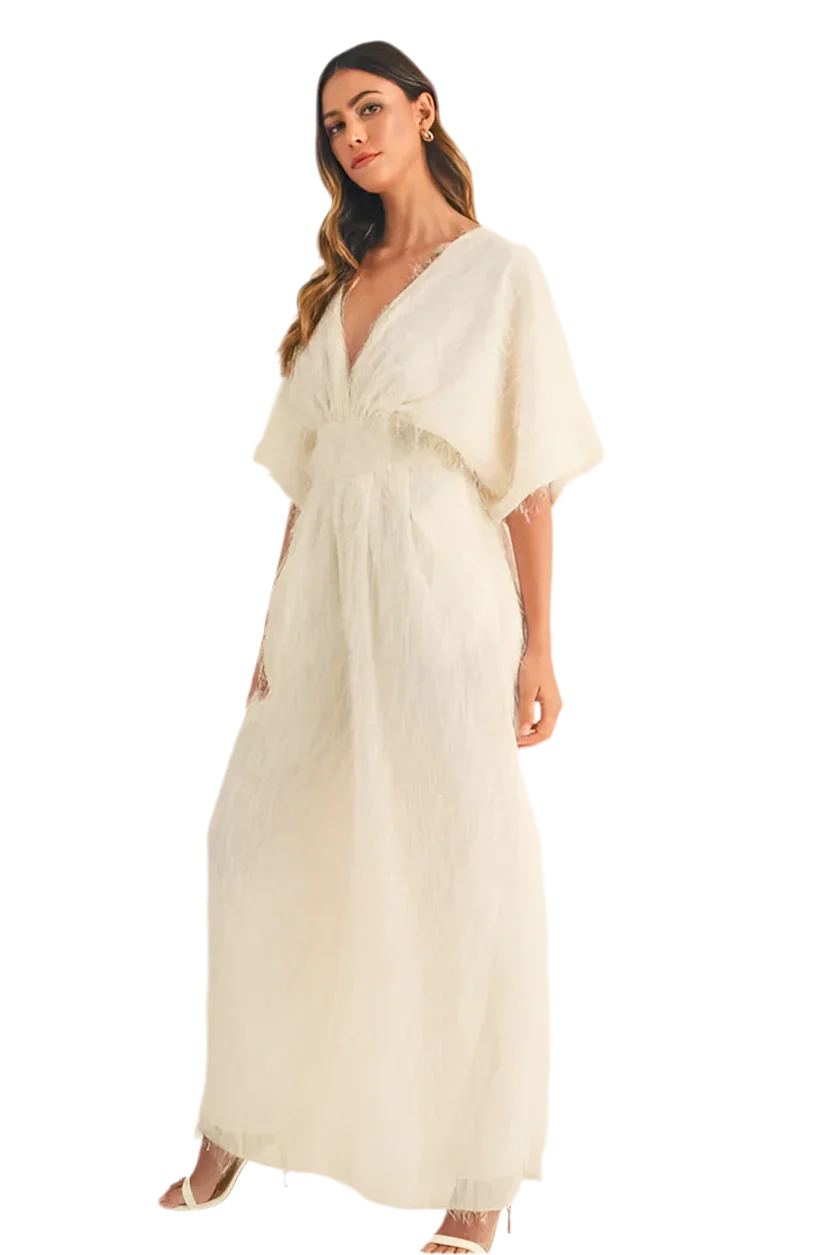 Fluffy Deep V Neck Wide Leg Jumpsuit - minbolu -