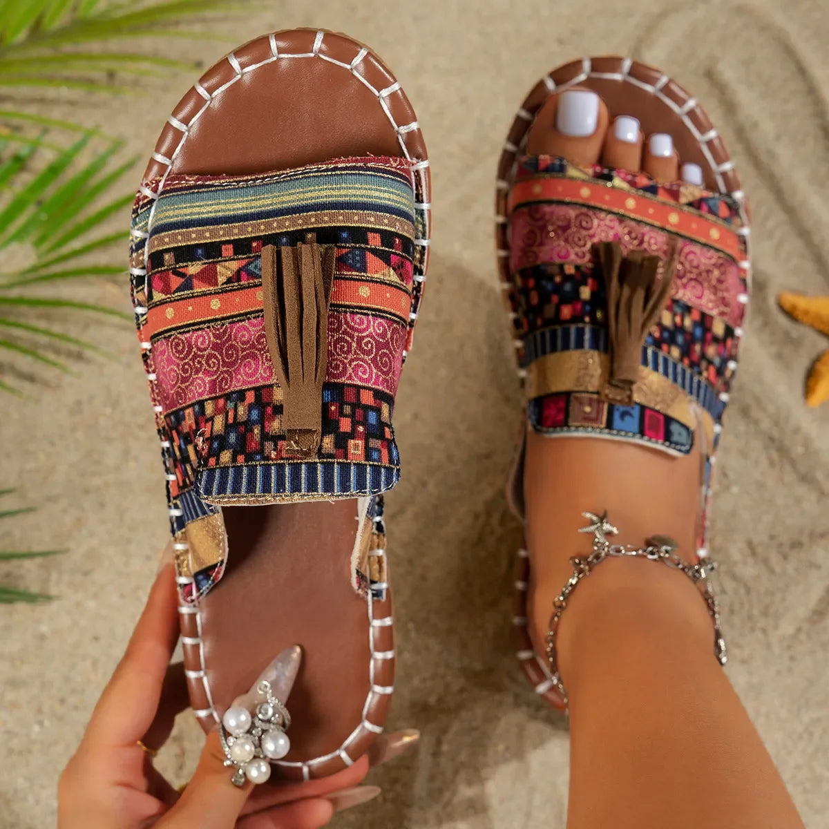 Tassel Open Toe Sandals - minbolu -