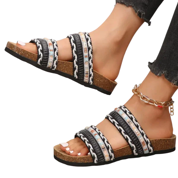 Bohemian Slides Platform Sandals - minbolu -