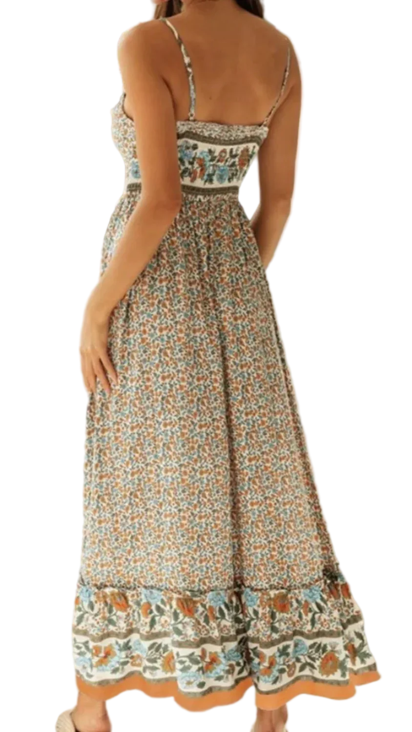 Elegantly Casual Maxi Cami Dress - minbolu -