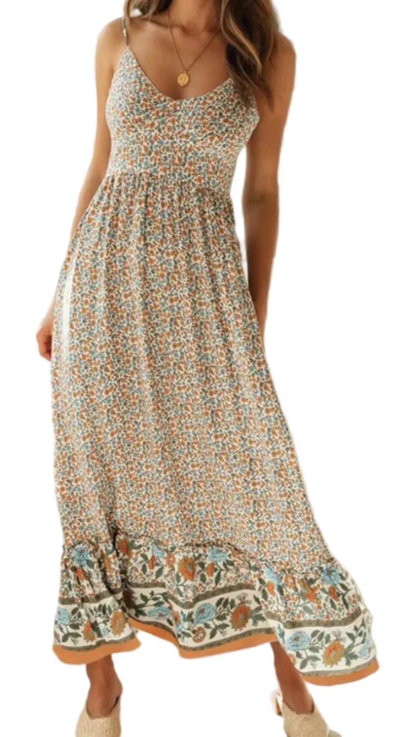 Elegantly Casual Maxi Cami Dress - minbolu -