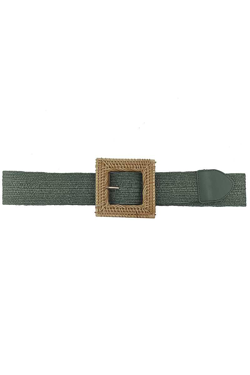 Fashion Square Straw Buckle Belt - Trendy Boho Accessory - minbolu -