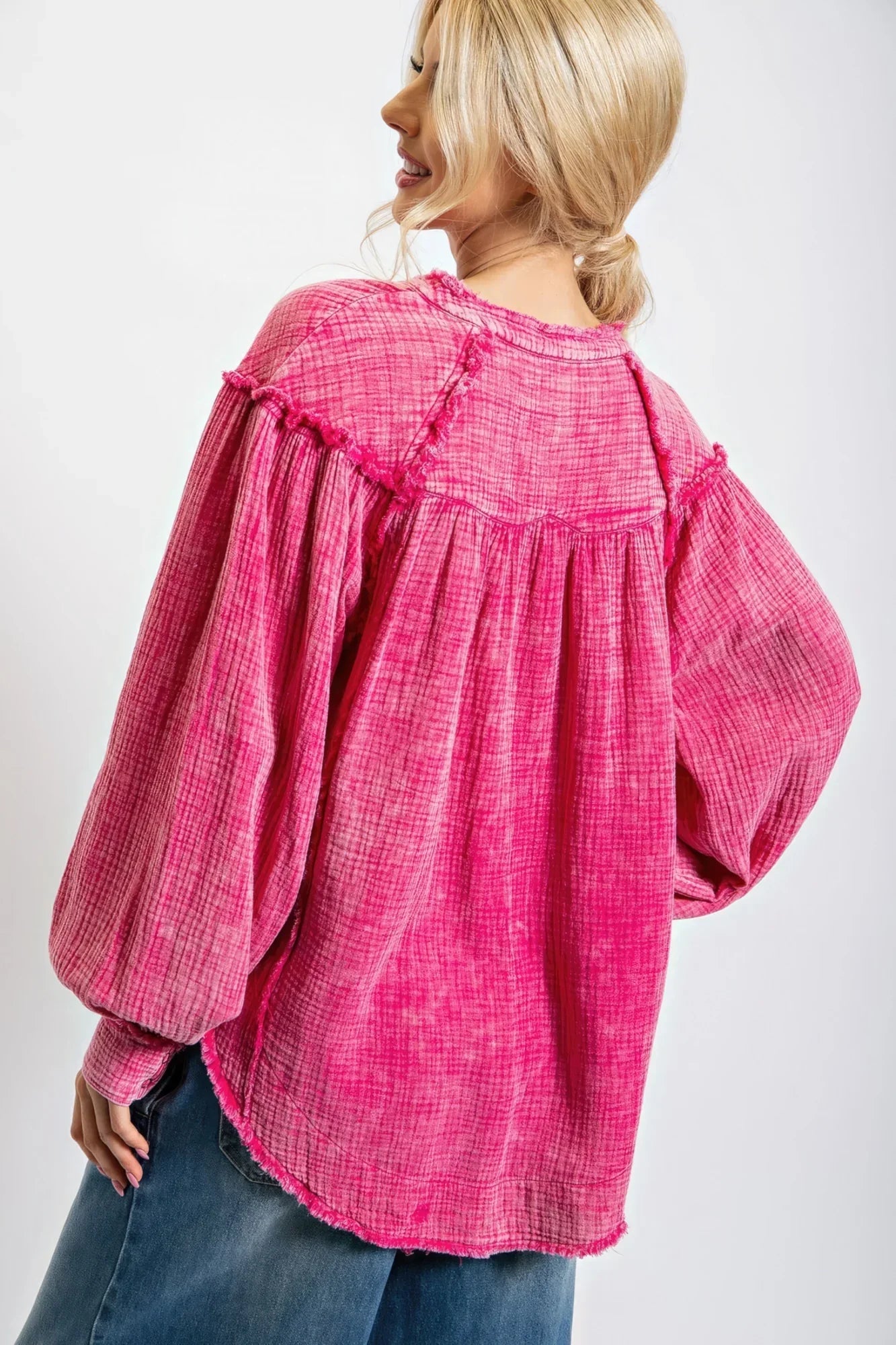 Washed Cotton Gauze Tunic - minbolu -