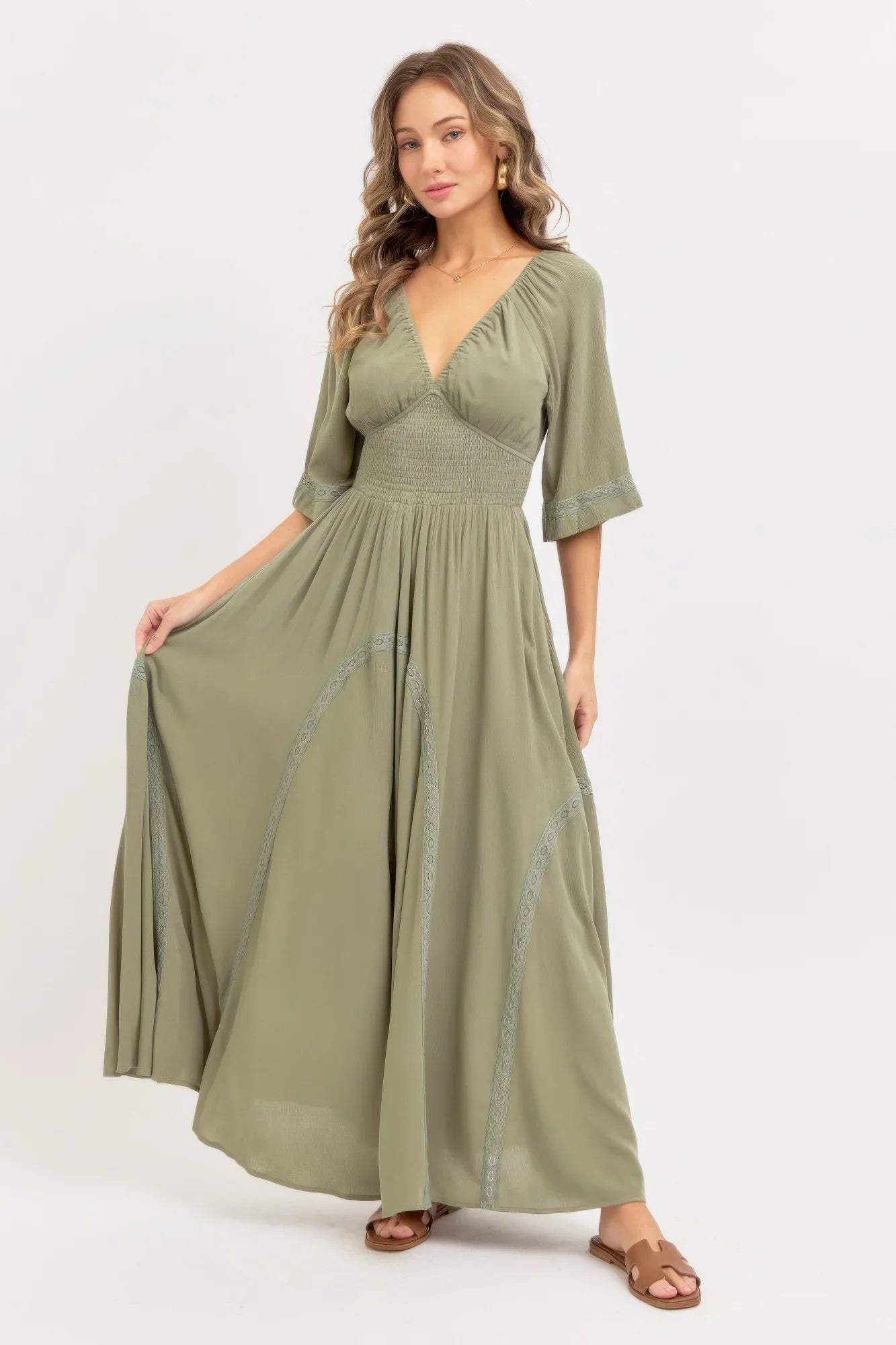 Romantic Flowy Maxi Dress - minbolu -