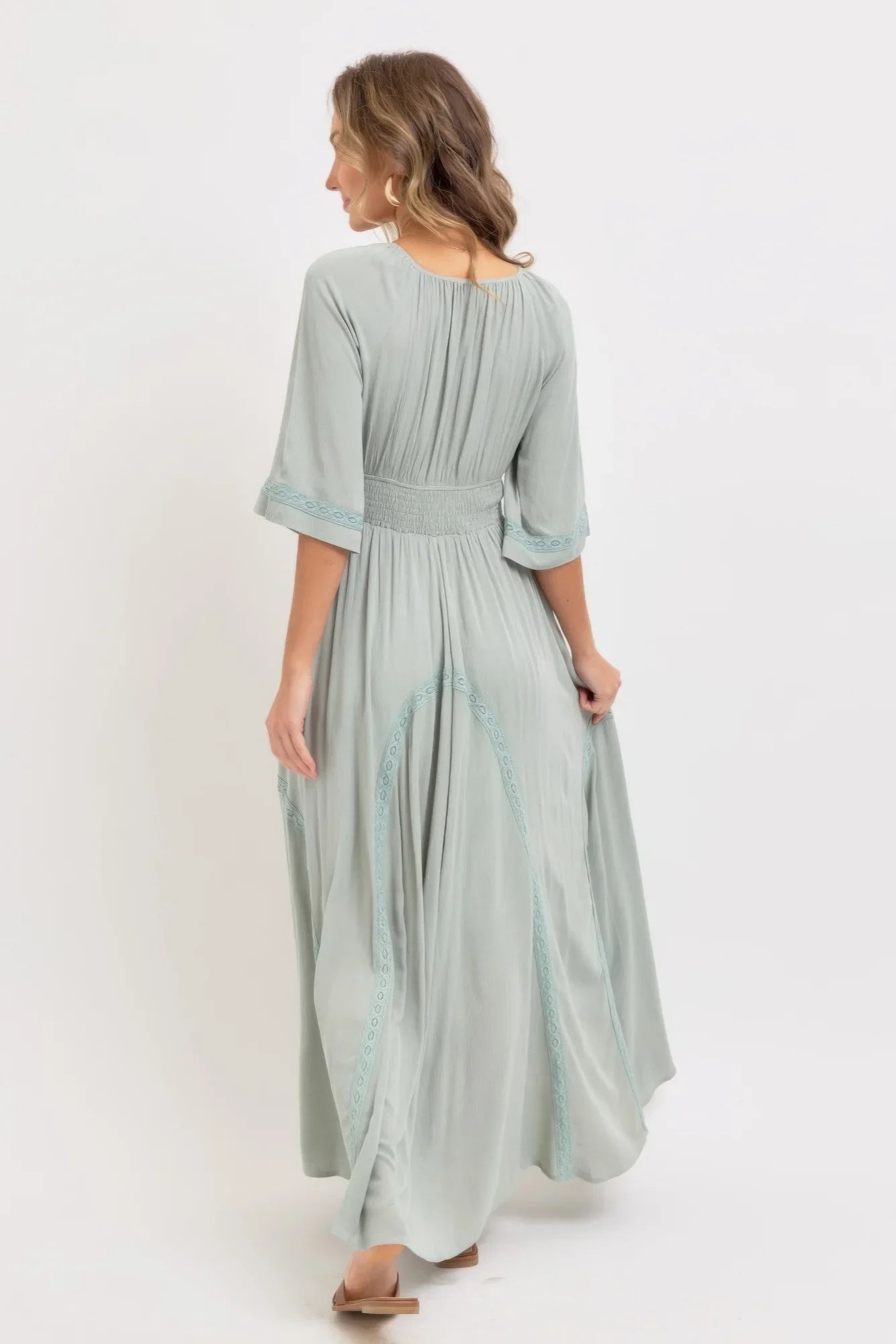 Romantic Flowy Maxi Dress - minbolu -