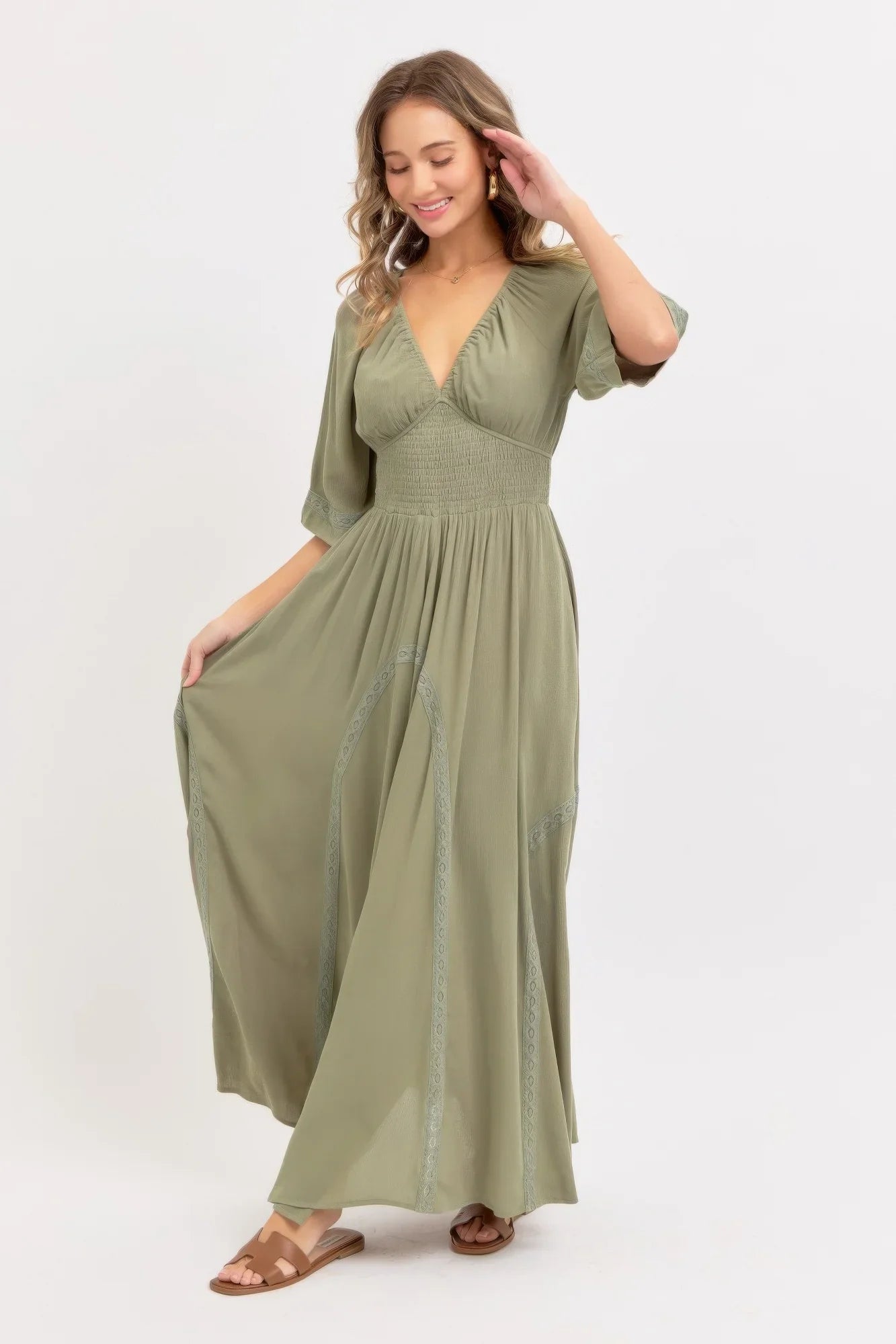 Romantic Flowy Maxi Dress - minbolu -