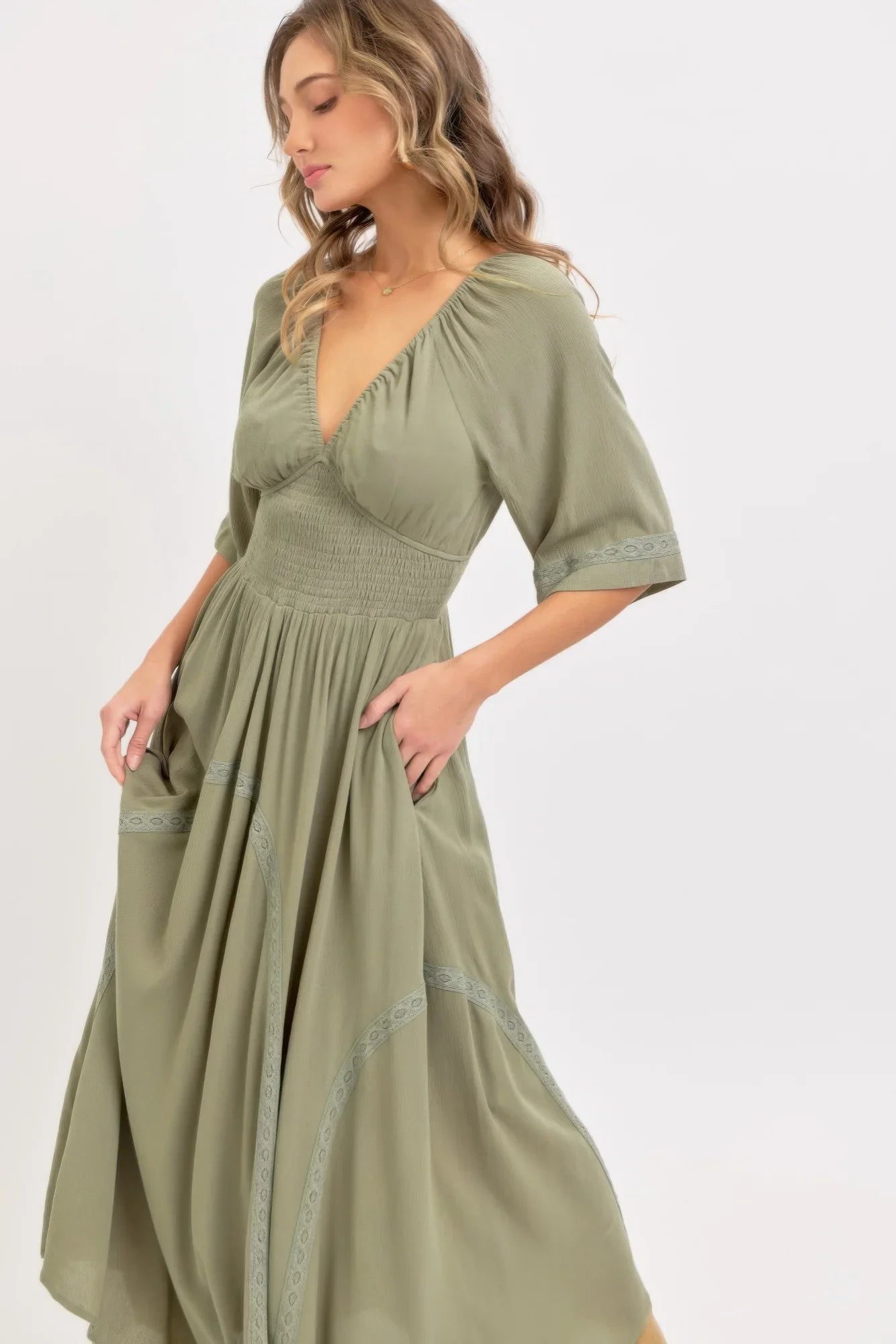 Romantic Flowy Maxi Dress - minbolu -