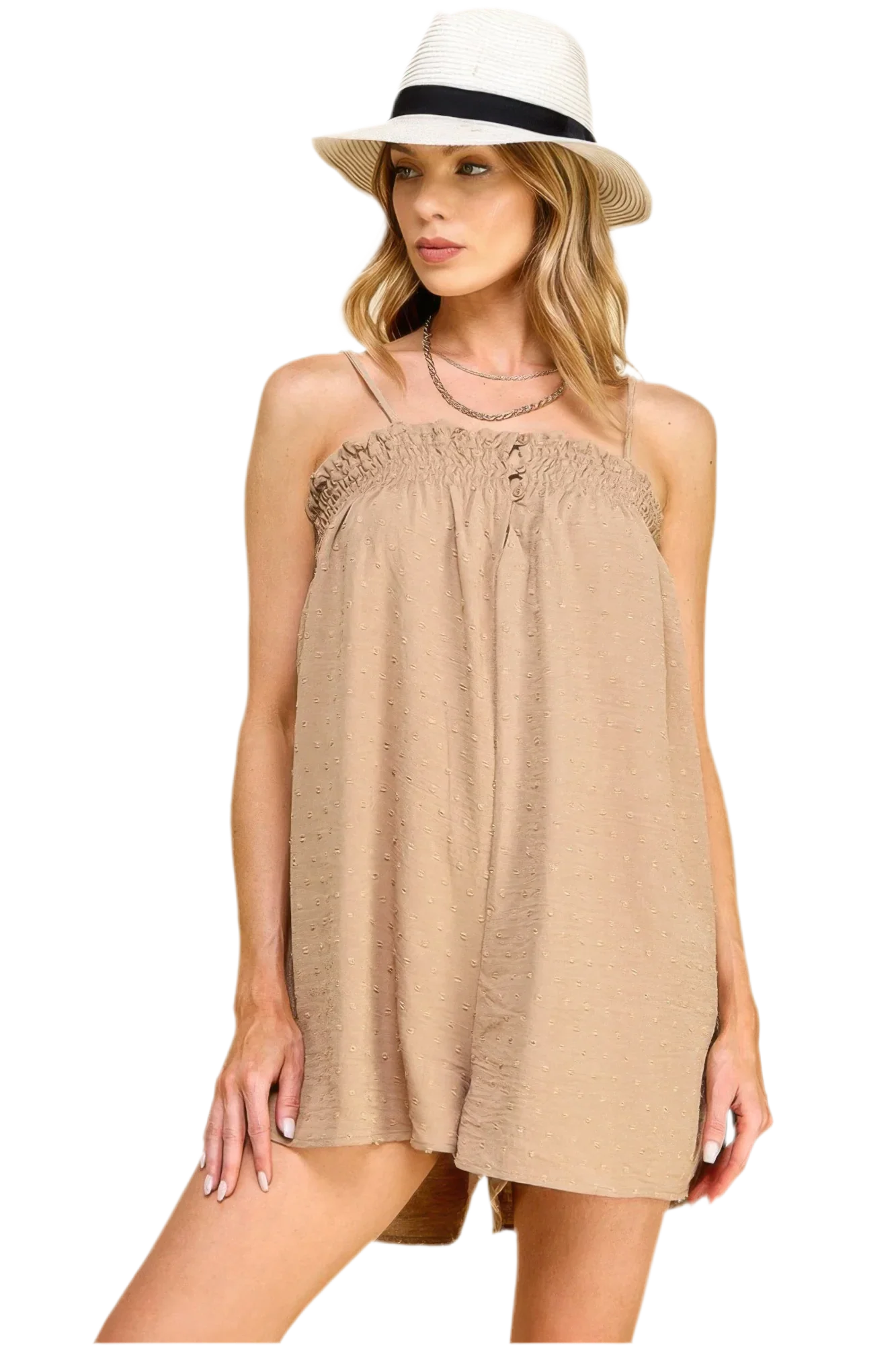 Swiss Dot Woven Romper - Lightweight & Stylish - minbolu -