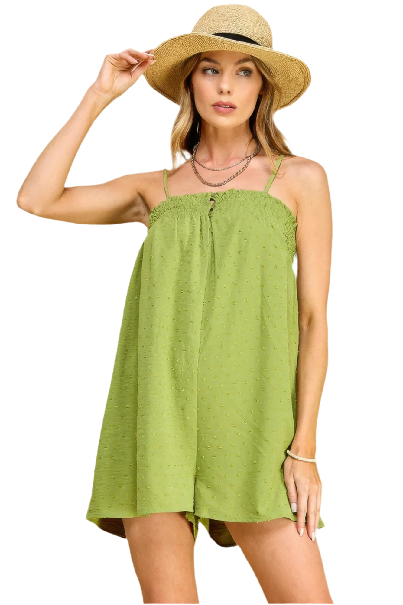 Happy Olive Swiss Dot Romper - Stylish & Comfortable - minbolu -