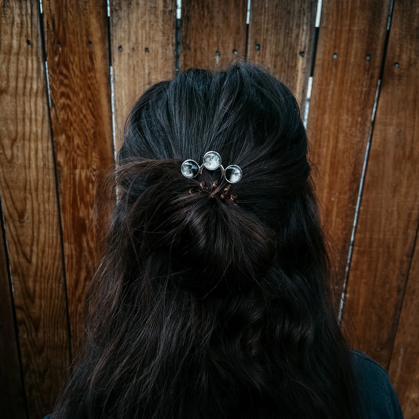 Moon Phase Trio Hair Pin - minbolu -