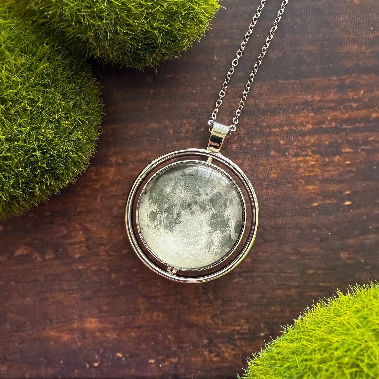 Full Moon Double Sided Fidget Pendant Necklace - minbolu -