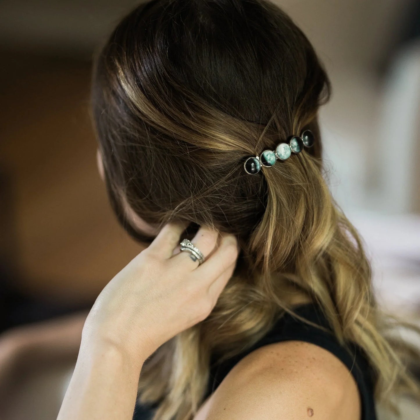 Moon Phase Hair Clip Barrette - minbolu -