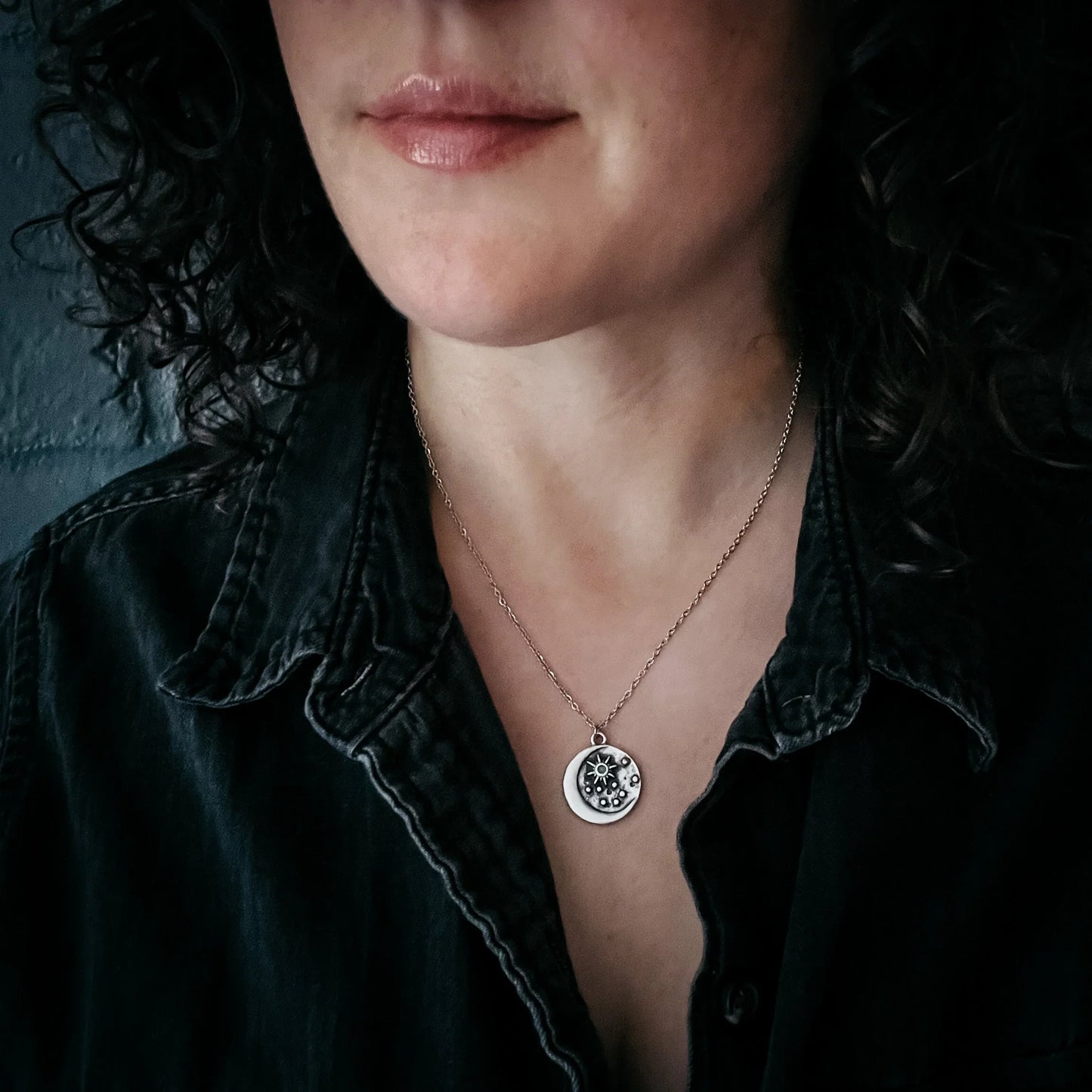 North Star Pendant Necklace with Opal - minbolu -