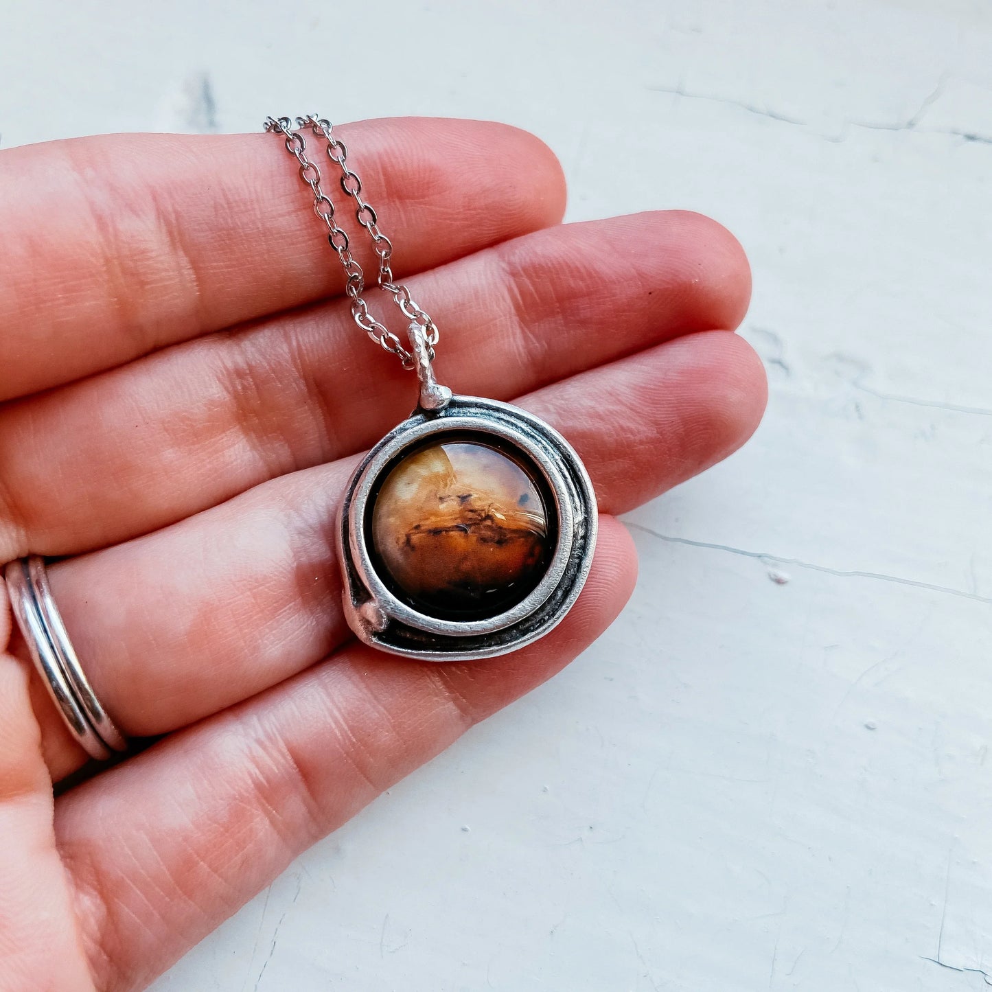 Mars and Moons Pendant Necklace - minbolu -