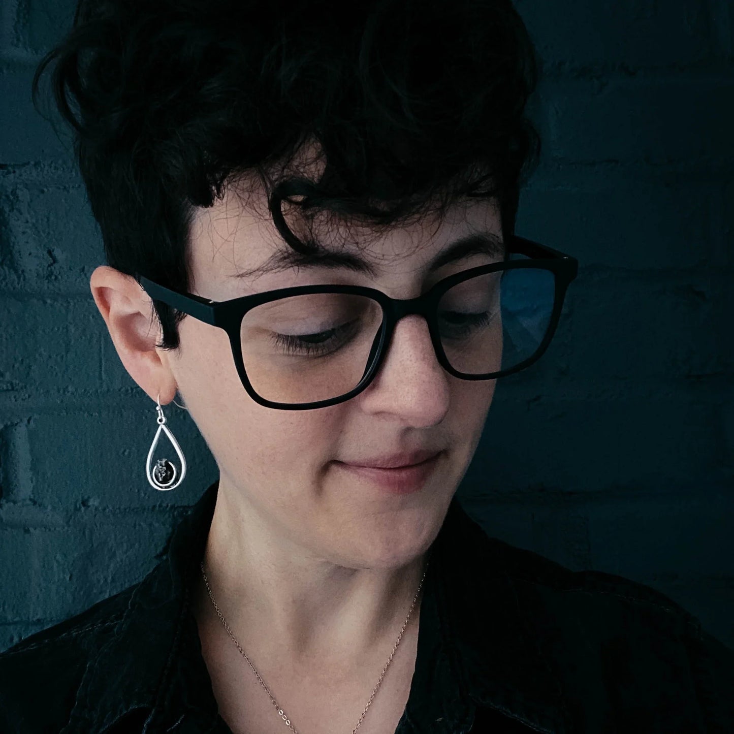 Teardrop Earrings with Raw Meteorite - minbolu -