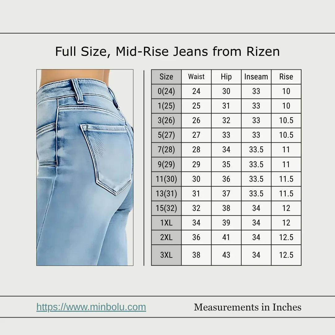 RISEN Wide Leg Jeans | Plus Size Fashion - minbolu -