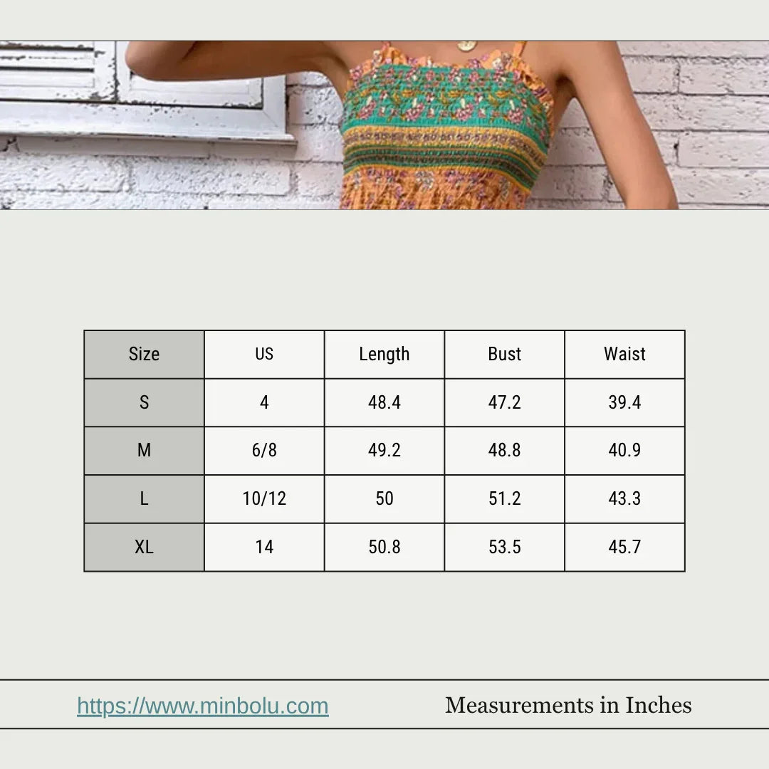 Boho Square Neck Midi Dress - minbolu -