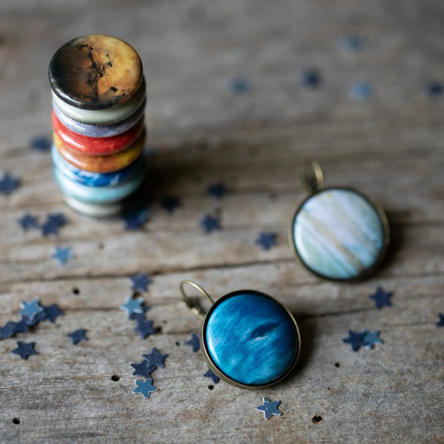 Interchangeable Solar System Earrings - minbolu -