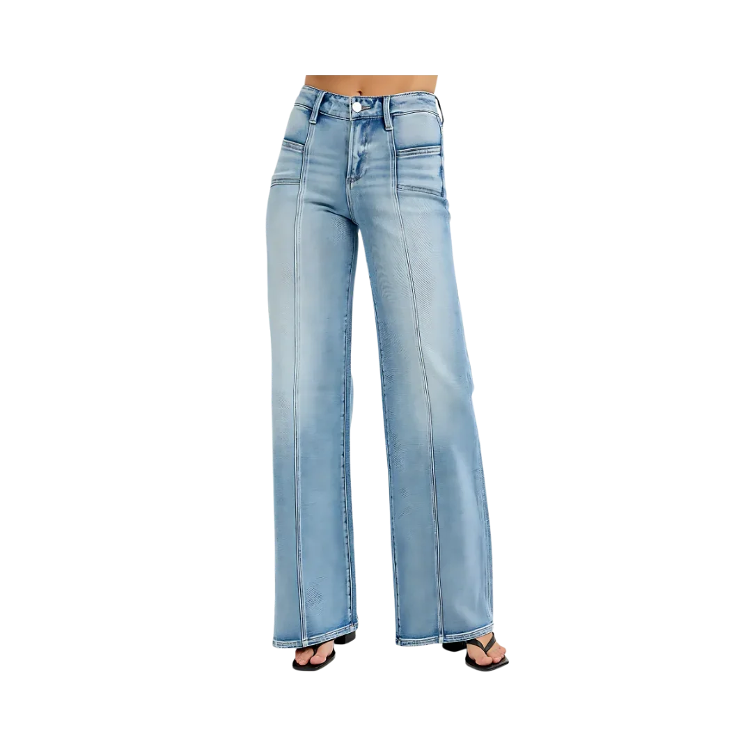 RISEN Wide Leg Jeans | Plus Size Fashion - minbolu -