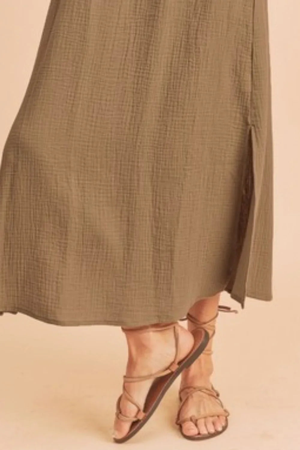 Classic Boho Tank Dress with Side Slits - minbolu -