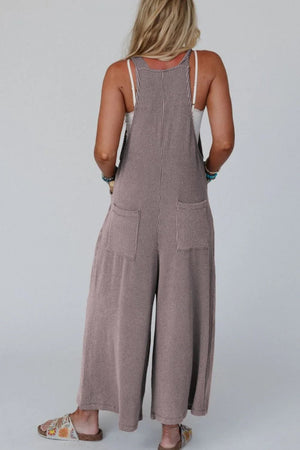 Adjustable Straps Wide Leg Overalls - minbolu -