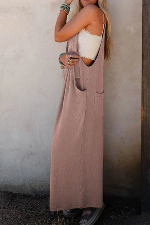 Adjustable Straps Wide Leg Overalls - minbolu -