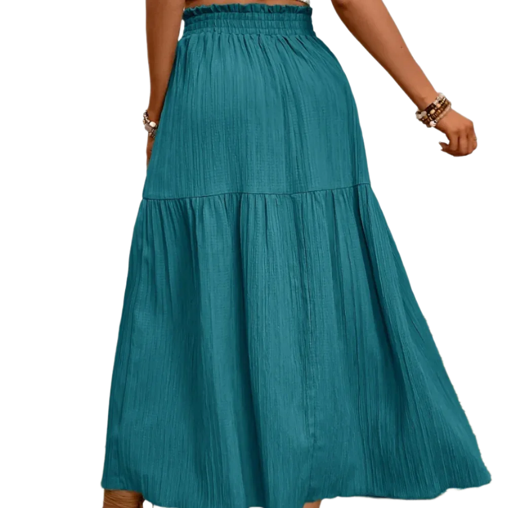 Frill Slit Skirt - Chic and Flattering Design - minbolu -