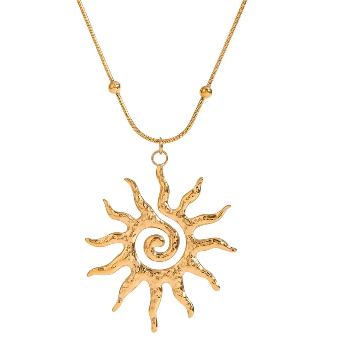 Sun Pendant Necklace - 18K Gold Plated Celestial Jewelry - minbolu -