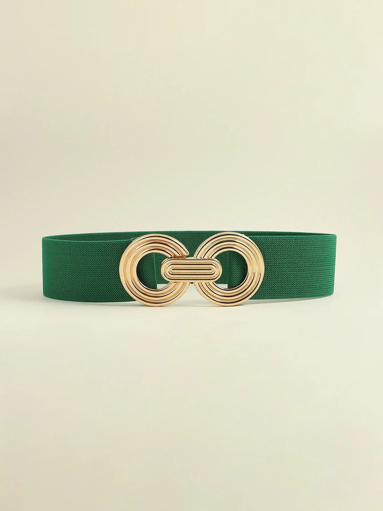 Geometric Buckle Wide Belt - Trendy Elastic Accessory - minbolu -