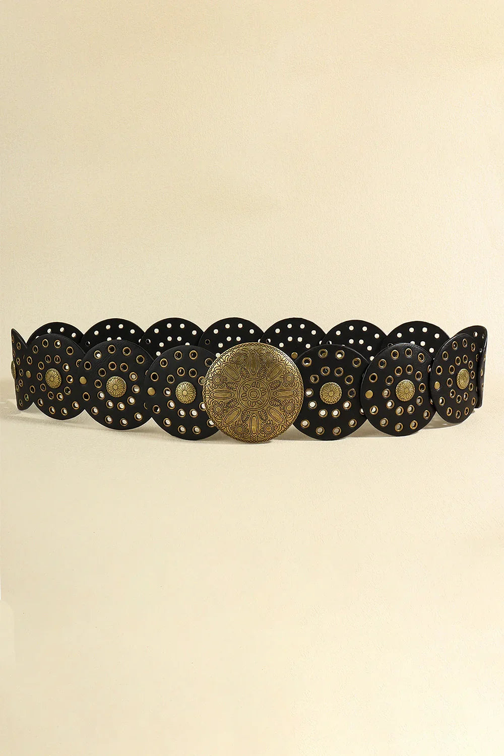 Stylish Zinc Alloy PU Disc Belt - minbolu -
