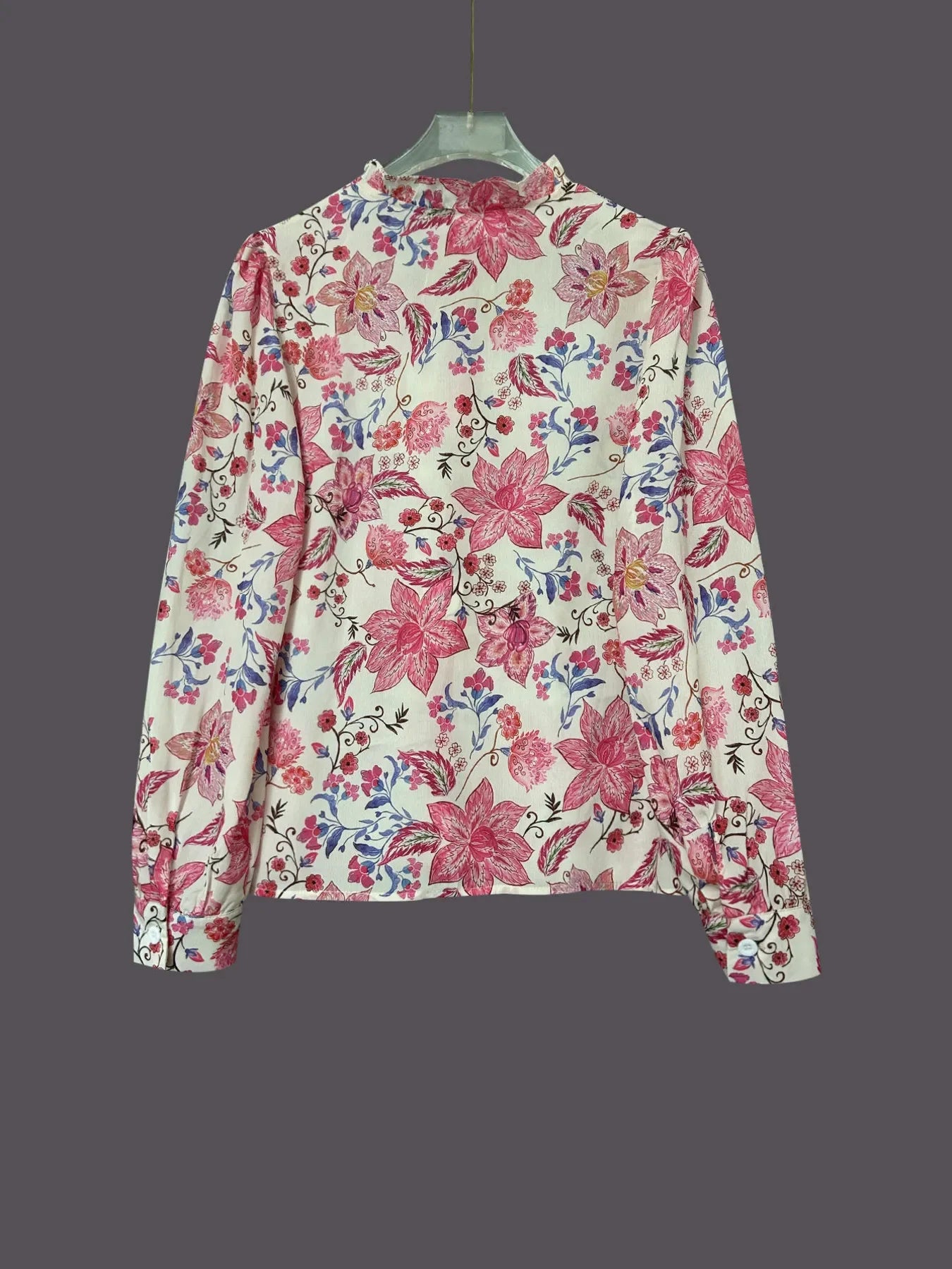 Floral Print Button Up Shirt - minbolu -