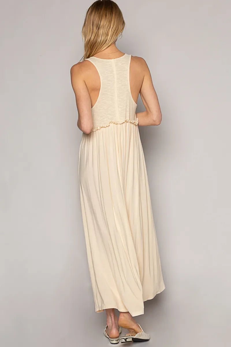 Bohemian Maxi Dress with Side Slit - minbolu -