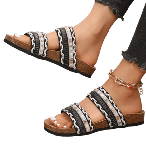 Bohemian Slides Platform Sandals - minbolu -